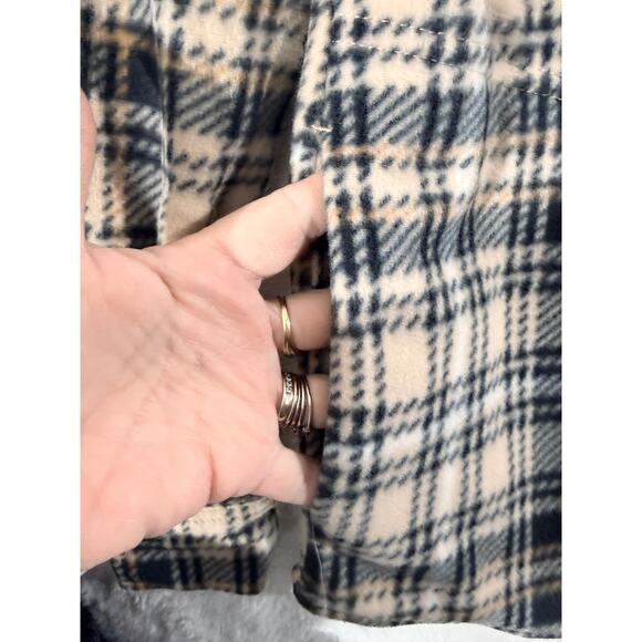 Oneill Zuma Superfleece Shacket Size S NWT Snap-Up Plaid Chest Pocket Side Pkt - Picture 6 of 10